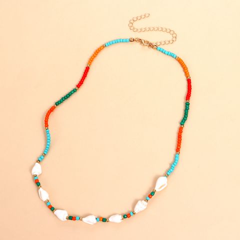 Vacation Bohemian Colorful Shell Beaded Women's Long Necklace Necklace