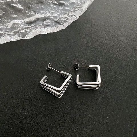 Simple Style Geometric Titanium Steel Irregular Plating Earrings 1 Pair