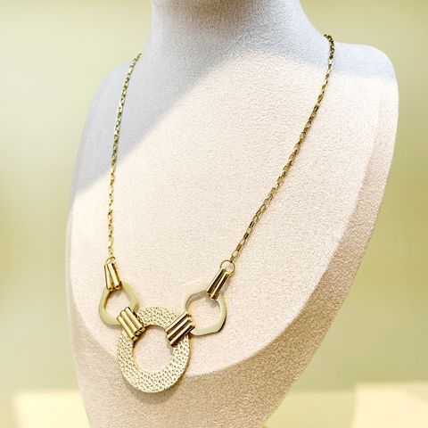 304 Stainless Steel 14K Gold Plated Casual Exaggerated Plating Hollow Out Circle Long Necklace