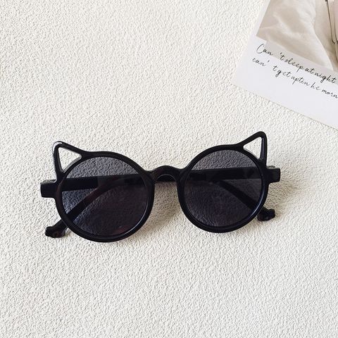 Cartoon Style Cute Vacation Cat Pc Cat Eye Full Frame Kids Sunglasses