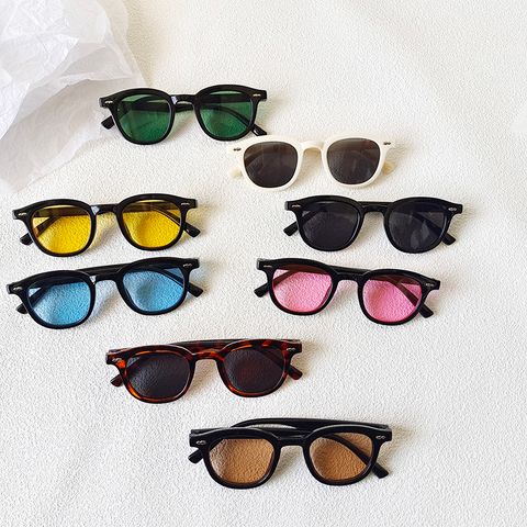 Vacation Cool Style Solid Color Pc Resin Oval Frame Full Frame Kids Sunglasses