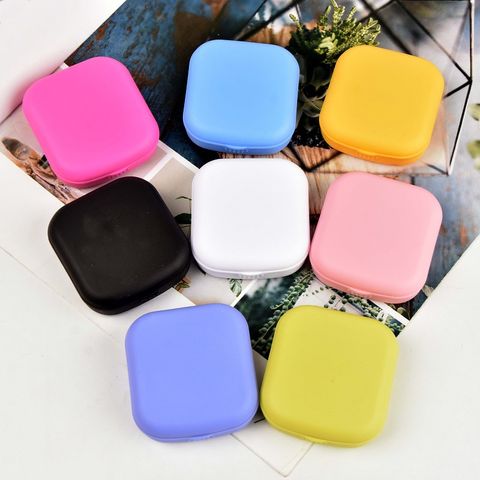 Xcl028 Contact Lens Case Plastic Invisible Couple Box With Mirror Mini Compact Contact Lens Case