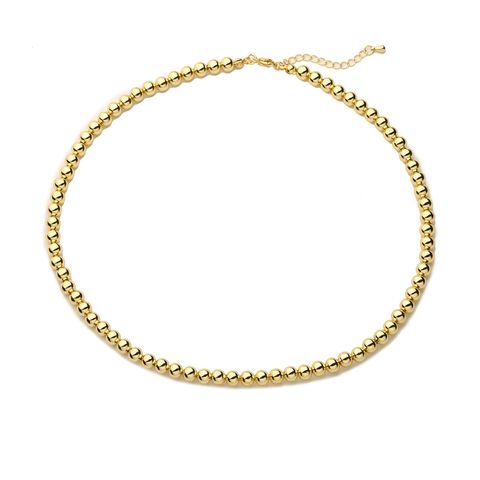 Simple Style Round Copper Gold Plated Necklace In Bulk