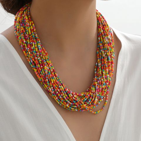 Handmade Bohemian Multicolor Plastic Wholesale Necklace
