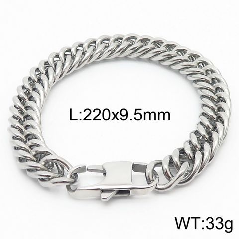 Simple Style Solid Color Titanium Steel Unisex Bracelets