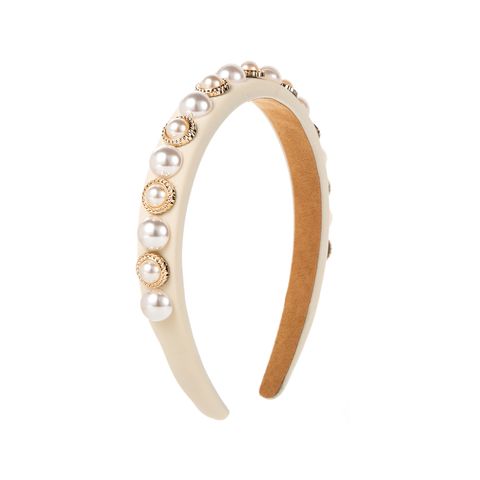 Casual Elegant Sweet Pearl Imitation Pearl Sponge Inlay Pearl Hair Band