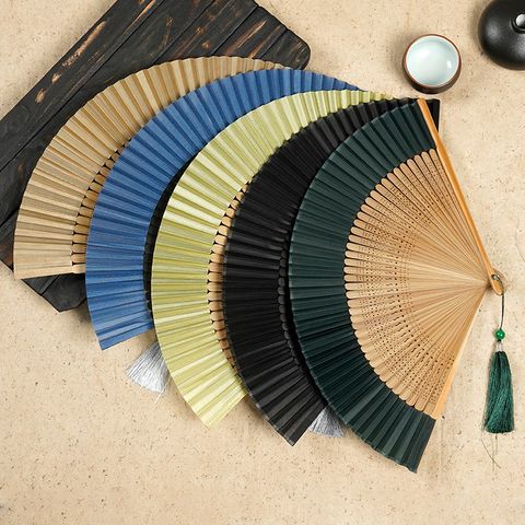 Cabeza De Abanico Verde Abanico De Bambú Hueco De Seda Arcaico Plegable Ventilador Escénico Para Mujer Regalos De Estilo Chino Ventilador Plegable Logo Imprimible
