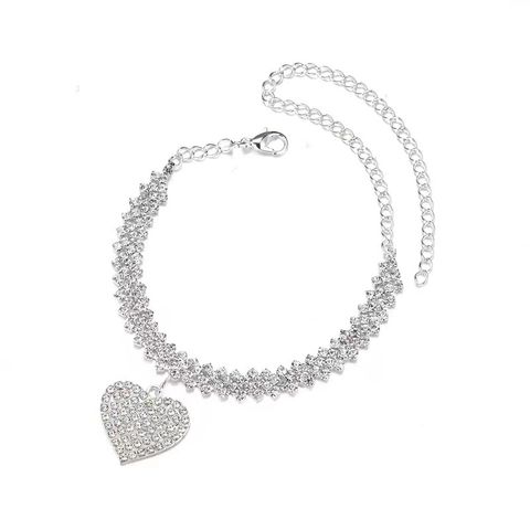 Wholesale Jewelry Sexy Heart Shape Alloy Rhinestones Anklet