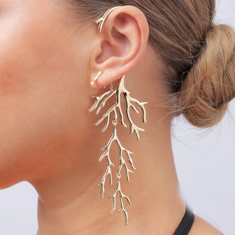 Ig Style Exaggerated Coral Alloy Plating Women's Drop Earrings