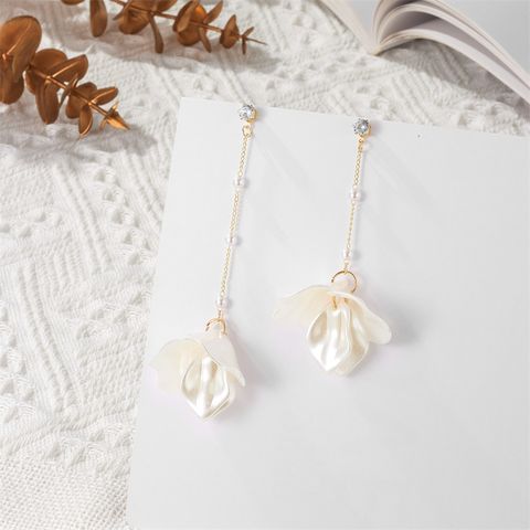 Simple Style Leaf Arylic Patchwork Women's Drop Earrings