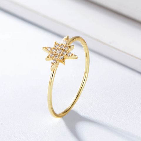 Wholesale Ig Style Star Sterling Silver Inlay Zircon Rings