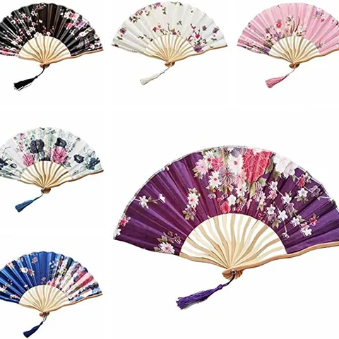 Chinese Style Cherry Blossom Casual Shaped Folding Fan