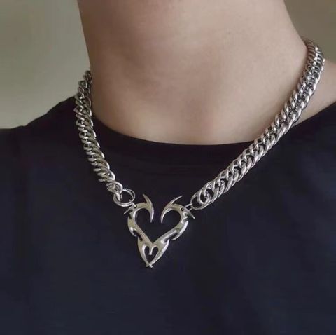 Commute Heart Shape Titanium Steel Chain Men's Necklace