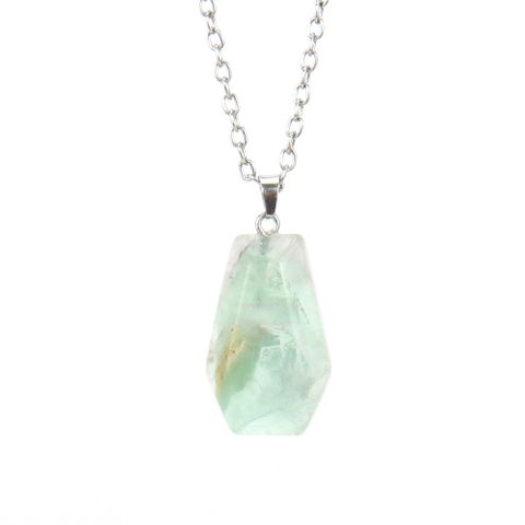 Simple Style Leaf Natural Stone Agate Knitting Pendant Necklace