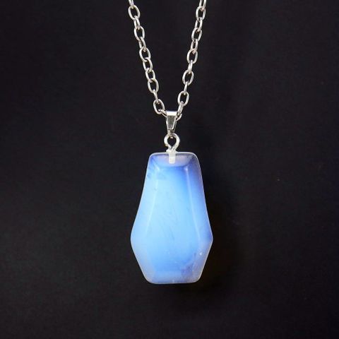 Simple Style Leaf Natural Stone Agate Knitting Pendant Necklace