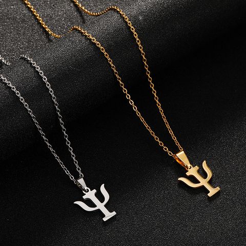 Stainless Steel 18K Gold Plated Casual Modern Style Plating Symbol None Pendant Necklace Long Necklace