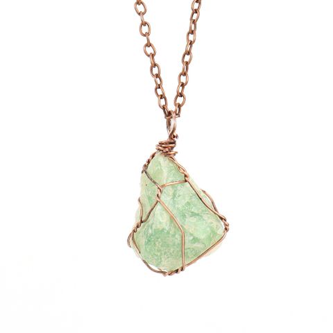 Simple Style Geometric Alloy Natural Stone Knitting Pendant Necklace