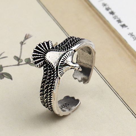 Hip-hop Cool Style Eagle Copper Plating Silver Plated Unisex Open Ring