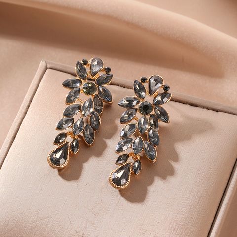 Glam Shiny Geometric Alloy Tassel Inlay Artificial Crystal Women's Drop Earrings