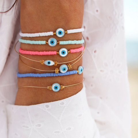 Ethnic Style Eye Shell Soft Clay Beaded Women's Bracelets