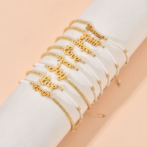 Elegante Señora Letra Acero Inoxidable Pulsera