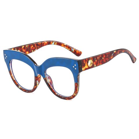 Elegant Business Basic Leopard Ac Square Patchwork Full Frame Women's Sunglasses