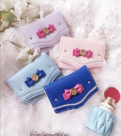 Women's Solid Color Bow Knot Pu Leather Flip Cover Wallets