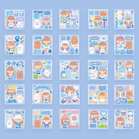 A Set Of New Cartoon Daily Cute Stickers
