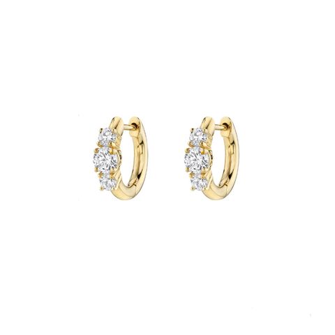 1 Pair Simple Style Commute Shiny Circle Plating Inlay Sterling Silver Zircon 18k Gold Plated White Gold Plated Hoop Earrings