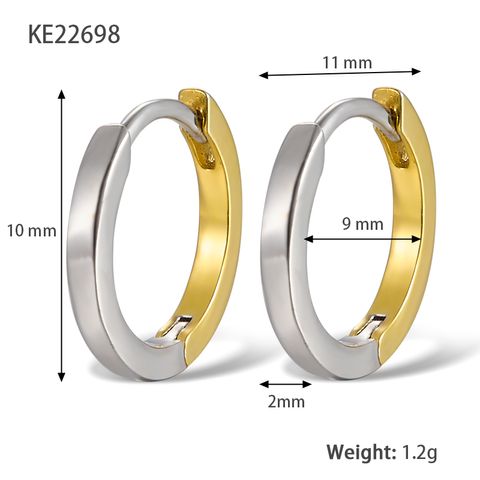 1 Pair Simple Style Classic Style Geometric Plating Sterling Silver 18k Gold Plated Hoop Earrings