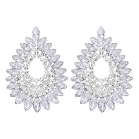 Elegant Glam Water Droplets Alloy Inlay Acrylic Artificial Diamond Women's Ear Studs