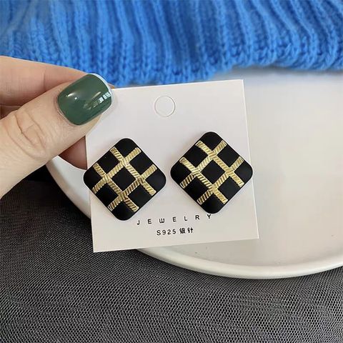 Simple Style Square Alloy Plating Gold Plated Women's Ear Studs