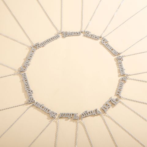 Simple Style Constellation Titanium Steel Plating Pendant Necklace