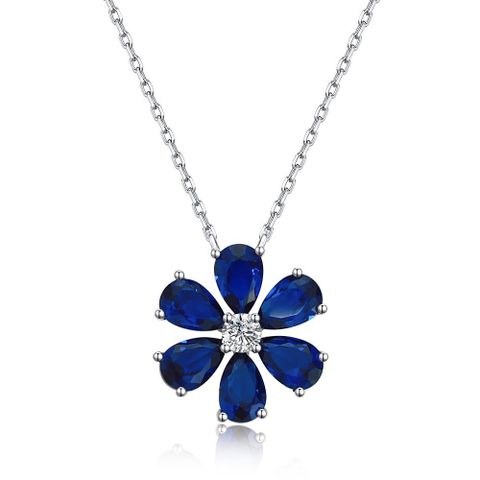 Wholesale Simple Style Flower Sterling Silver Inlay Earrings Necklace