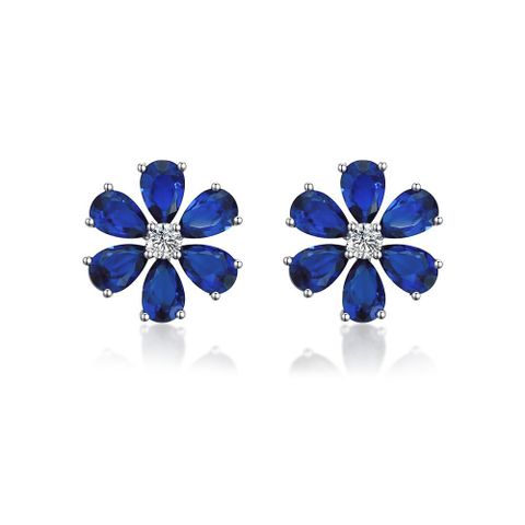Wholesale Simple Style Flower Sterling Silver Inlay Earrings Necklace