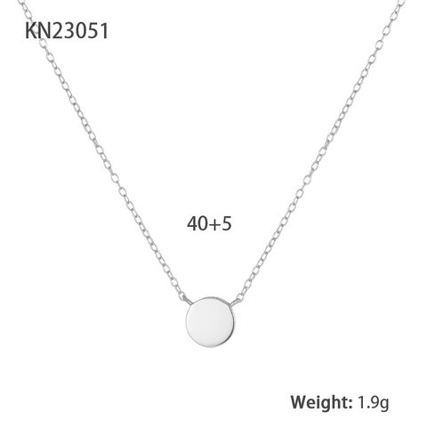 Luxurious Round Sterling Silver Plating 18k Gold Plated White Gold Plated Pendant Necklace