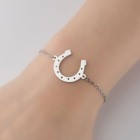 Stainless Steel Lady Cute Plating Letter Fox Horse Bracelets