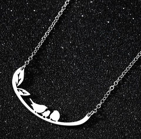 Retro Wolf Cat Bird 201 Stainless Steel Plating Hollow Out 18K Gold Plated Women'S Pendant Necklace