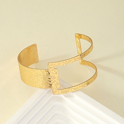 Modern Style Simple Style Solid Color Alloy Plating Women's Cuff Bracelets