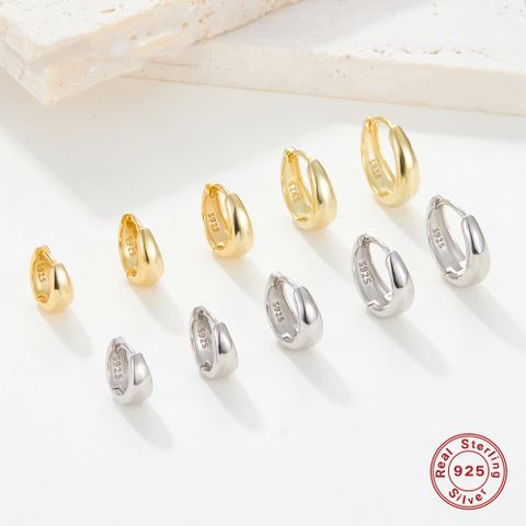 1 Piece Simple Style Geometric Plating Sterling Silver 18k Gold Plated White Gold Plated Earrings