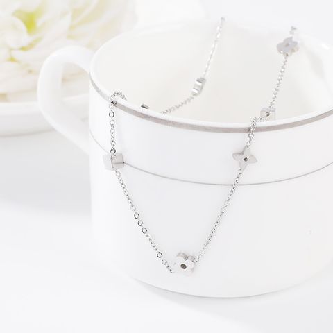 Cute Flower Titanium Steel Necklace