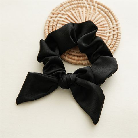 Simple Style Solid Color Bow Knot Cloth Handmade Hair Tie