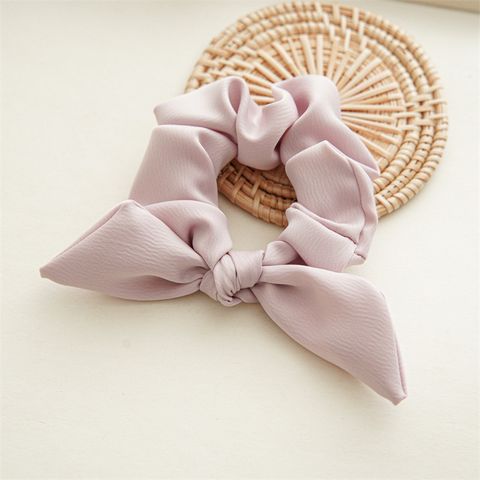 Simple Style Solid Color Bow Knot Cloth Handmade Hair Tie