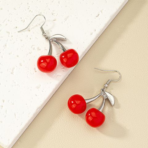 1 Pair Vacation Cherry Alloy Drop Earrings