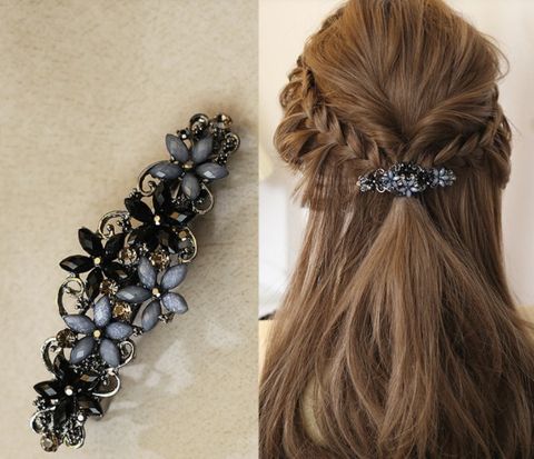 Elegant Flower Rhinestone Handmade Diamond Hair Clip