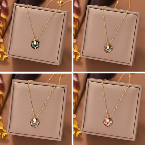 304 Stainless Steel 18K Gold Plated Retro Plating Flower Earrings Necklace