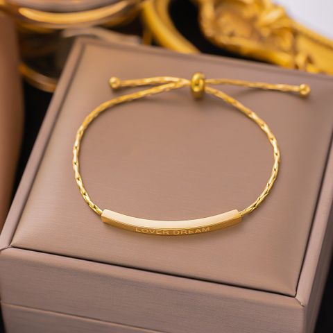 Simple Style Solid Color 304 Stainless Steel 18K Gold Plated Bracelets In Bulk