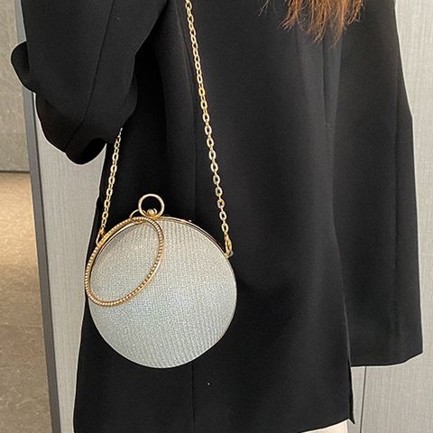 Silver Champagne Black Arylic Solid Color Spherical Evening Bags