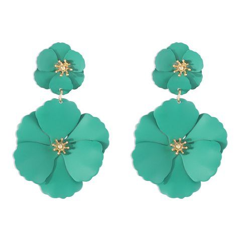 Hot-sale Forest Flower Earrings Creative Fashion Alloy Spray Paint Multicolor Flower Earrings Wholesale Nihaojewelry