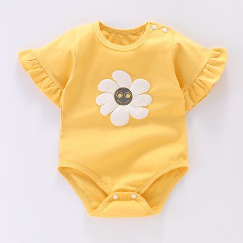 Basic Flower Cotton Baby Rompers